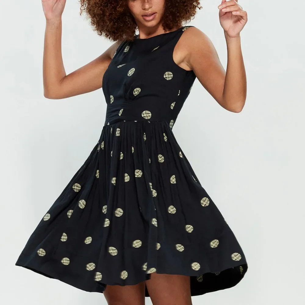 Emily and Fin Abigail dress in navy dot XS (UK 8) - Picture 1 of 2